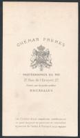 cca 1860 II. Lipót belga király (1835-1909) fotója, Chémar Fréres, Brüsszel, 6x10 cm. / cca 1860 Pho...
