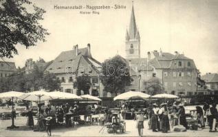 Nagyszeben, Hermannstadt, Sibiu; Kis körút, piac / Kleiner Ring. Verlag von Georg Meyer / square, market