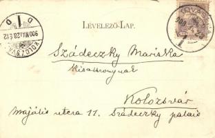 Kovászna, Covasna; Sétatér látképe hidakkal, községháza. Bogdán F. fényképész / Promenade view with ...