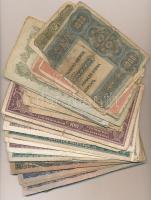 Vegyes 54db-os bankjegy tétel a korona-pengő időszakból, közte sok 1944. 1P "A Vöröshadsereg Pa...