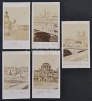 cca 1880 Párizs 5 db feliratozott városkép, Ch. Ségoffin, Párizs, 6x10 cm./ Paris, France, 5 photos, Ch. Ségoffin, Paris, 6x10 cm