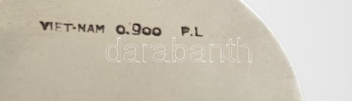 Ezüst(Ag) sárkányos medál, jelzett, d: 4 cm, nettó: 14,5 g