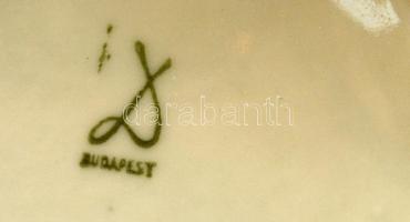 Drasche ékszeres doboz, matricás, jelzett, kopott, d:10 cm