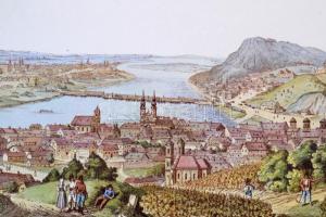 Repint változat, az 1790-es  Aussicht der Stadt Ofen und Pest. - Vue de la Ville de Bude et de Pest....