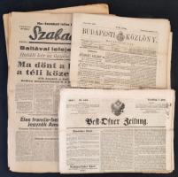 1834-1947 40 db vegyes régi újság, sok érdekes hírrel, képekkel. Budapesti Közlöny, Pest-Ofner Zeitung, Szabadság és más lapok