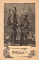 Lövész tábori lap. K.u.K. hegyivadász alakulat tagjai / WWI K.u.K. Jäger military postcard