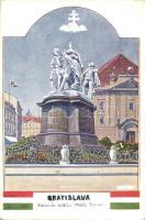 Pozsony, Pressburg, Bratislava; Mária Terézia szobor / Officielle D.D.S.G. Schiffskarte / statue, art postcard (EK)