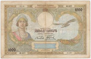 Jugoszlávia 1931. 1000D T:III,III- Yugoslavia 1931. 1000 Dinara C:F,VG Krause 29