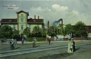 Derestye, Darste; Bierhalle / Czell sörgyár sörcsarnoka vasúti sínekkel, H. Zeldner kiadása / Brewery and beer hall with railways (EK)