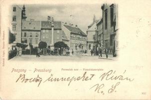 1899 Pozsony, Pressburg, Bratislava; Ferenciek tere, kiadja Schmidt Edgar / square (EK)