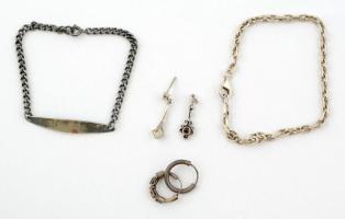 Vegyes ezüst(Ag) tétel, jelzéssel és jelzés nélkül, bruttó: 17,2 g