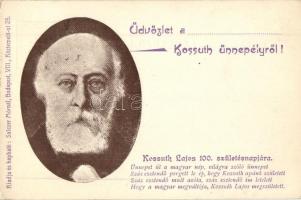 Kossuth Lajos születésének 100. évfordulója emlékéül, kiadja Salczer Mór / 100th anniversary of the birth of Kossuth Lajos (EK)