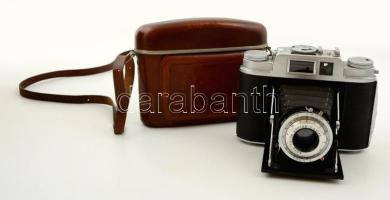 Agfa Isolette-L fényképezőgép, Agfa Color Apotar 1:4.5/85 objektívvel, saját bőr tokjában. / Vintage german camera in leather case.