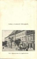 1911 Kecskemét, Látkép a földrengésről; Református főgimnázium és Jogakadémia, Fischl Dávid könyvnyomdája; hátoldalon a katasztrófáról írt levél (ázott / wet damage)
