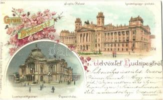 1898 Budapest, Igazságügyi Minisztérium, Vígszínház, floral, litho (vágott / cut)