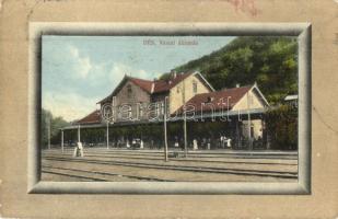 Dés, Dej; Vasútállomás, kiadja Gálócsi Samu / railway station