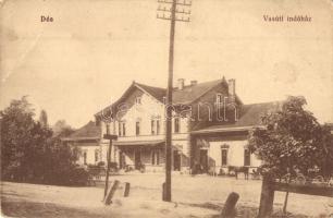 Dés, Dej; Vasúti Indóház, Vasútállomás / railway station (EB)