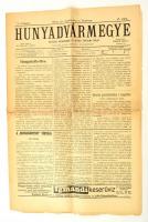 Hunyadvármegye, X. évf. 38. szám, 1911. szeptember 11., Szerk.: Dr. Tolnay Lajos, Déva, Hirsch Adolf, kissé szakadt állapotban. a címoldal szakadt.