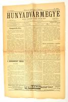 Hunyadvármegye, X. évf. 38. szám, 1911. szeptember 11., Szerk.: Dr. Tolnay Lajos, Déva, Hirsch Adolf, kissé szakadt állapotban. a címoldal szakadt.