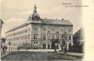 Kolozsvár, Cluj; Református evangélikus Theologia Fakultás, Fodor Antal üzlete, D. T. C., L. 21890. / Theology school, shops