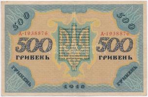 Ukrajna / Autonóm Köztársaság 1918. 500H T:III
Ukraine / Autonomous Republic 1918. 500 Hryven C:F
...