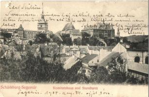 Segesvár, Schassburg, Sighisoara; Városháza, óratorony, kiadja H. Zeidner / town hall, clock tower (EK)
