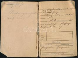 1884 Militär-Paß, katonai igazolvány, különféle bejegyzésekkel