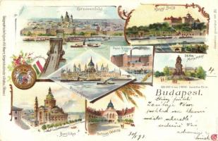 1898 Budapest, Geographische Postkarte v. Wilh. Knorr No. 20. floral, litho