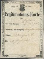 1861 Szombathely, Német és magyar nyelvű igazolási jegy Vas megye címerével, Vas vármegye alispáni h...