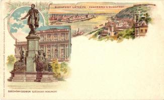Budapest, Széchenyi szobor; Magyar automatagyár és kölcsönző részvénytársaság litho (EK)
