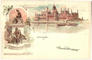 1898 Budapest, Országház, Arany-szobor, Künzli litho (vágott / cut)