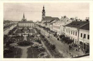 Máramarossziget, Sighetu Marmatei; Szabadság tér, gyógyszertár, városháza, leány gimnázium / square, town hall, pharmacy, girl school