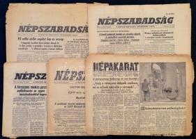 1956 november-december: Népszabadság (4×) és Népakarat (1×) újságok, összesen 5 db