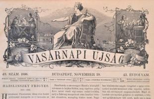 1896 Vasárnapi újság, 3 db, ragasztószalaggal megerősítve