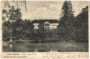 Felsőbalog, Vámosbalog, Vysny Blh; Koburg kastély, tó, Reif Emil felvétele / castle, lake (r)