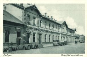 Budapest XI. Kelenföld, vasútállomás, vasúti vendéglő, automobilok (EK)