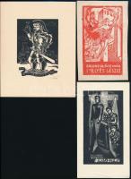 3 db magyar ex libris (Nemes Török János, Menyhárt József és egy jelzés nélküli)