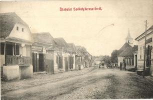 Székelykeresztúr, Cristuru Secuiesc; Templom utca, Könyvnyomda és könyvkötészet, gyógyszertár / Church Street, shops, pharmacy (kis szakadás / small tear)