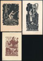 3 db magyar ex libris (Menyhárt József, Fery Antal, 1 db jelzés nélkül)