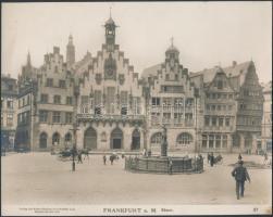 1907, 1909 Frankfurt am Main, Köln am Rhein, 2 db feliratozott városképes fotó, felületén törésnyomo...