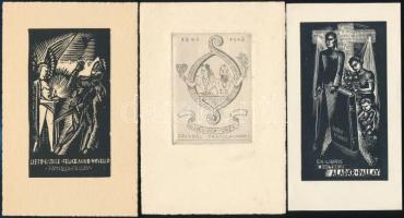 3 db magyar ex libris (Menyhárt József, Nemes Török János és 1 db jelzés nélkül)