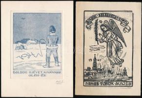 3 db magyar ex libris (Menyhárt József, Oláh J. és 1 db jelzés nélkül)