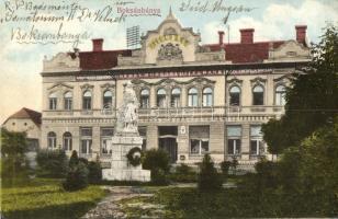 Boksánbánya, Németbogsán; Hitelbank, szobor, kiadja Adolf Rosner / bank, statue (r)