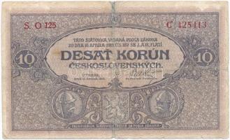 Csehszlovákia 1919. 10K T:III- ly., ragasztott
Czechoslovakia 1919. 10 Korun C:VG hole, sticked
Kr...