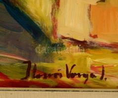 Ilosvai jelzéssel: Falusi utcarészlet. Olaj, falemez, keretben, 50×70 cm