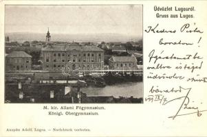 1899 Lugos, Lugoj; Állami Főgimnázium, kiadja Auspitz Adolf / grammar school