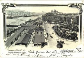 Budapest V. Ferenc József tér, Art Nouveau, litho