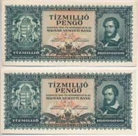 1946. 10.000.000P (5x) sorszámkövetők T:I-