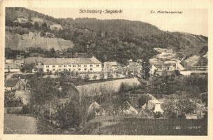 Segesvár, Schassburg, Sighisoara; Ev. Mädchenseminar / Lány iskola, látkép, W. Nagy kiadása / girl school, general view (EK)