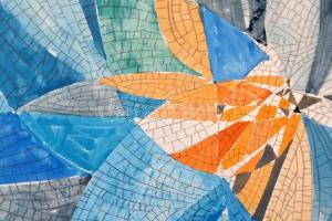 Farkasházy jelzéssel: Kompozíció. Akvarell-ceruza, papír, 35×38 cm